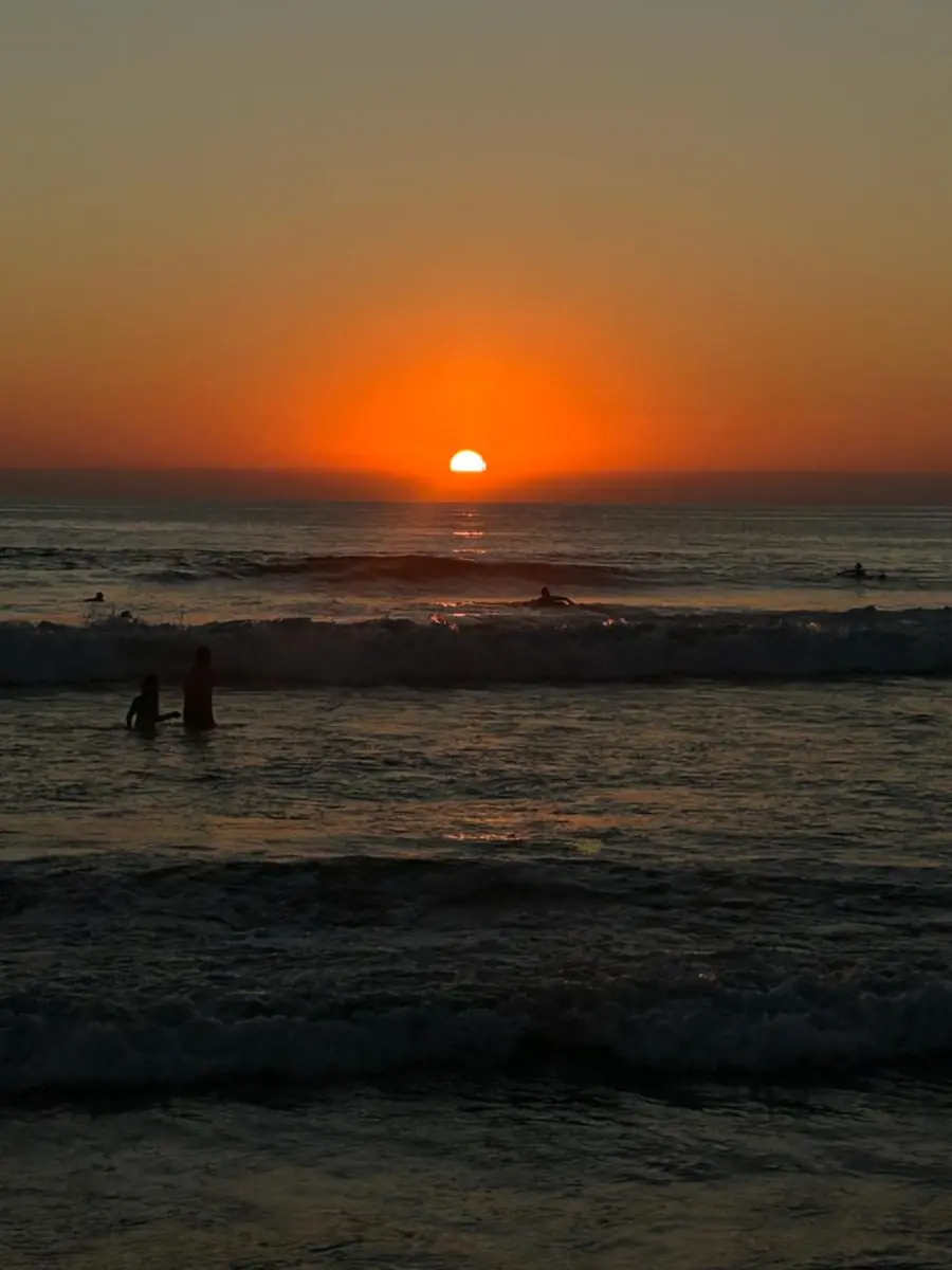 Orange sun setting over the sea